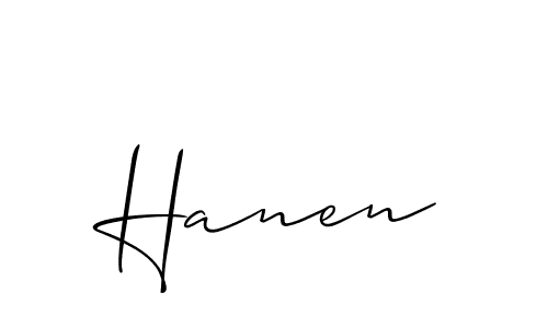 It looks lik you need a new signature style for name Hanen. Design unique handwritten (Allison_Script) signature with our free signature maker in just a few clicks. Hanen signature style 2 images and pictures png