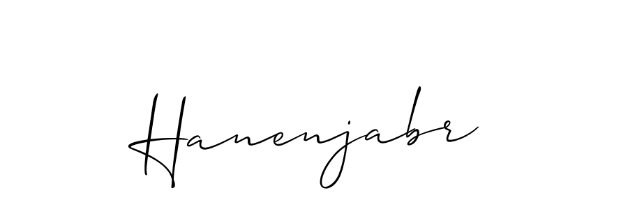 Make a beautiful signature design for name Hanenjabr. With this signature (Allison_Script) style, you can create a handwritten signature for free. Hanenjabr signature style 2 images and pictures png