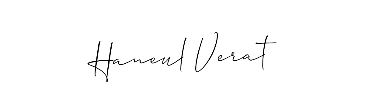 Similarly Allison_Script is the best handwritten signature design. Signature creator online .You can use it as an online autograph creator for name Haneul Verat. Haneul Verat signature style 2 images and pictures png