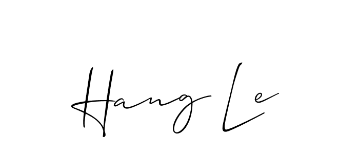 Design your own signature with our free online signature maker. With this signature software, you can create a handwritten (Allison_Script) signature for name Hang Le. Hang Le signature style 2 images and pictures png