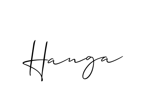 Design your own signature with our free online signature maker. With this signature software, you can create a handwritten (Allison_Script) signature for name Hanga. Hanga signature style 2 images and pictures png