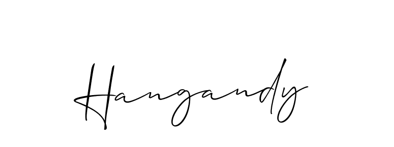 Make a short Hangandy signature style. Manage your documents anywhere anytime using Allison_Script. Create and add eSignatures, submit forms, share and send files easily. Hangandy signature style 2 images and pictures png