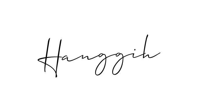 Create a beautiful signature design for name Hanggih. With this signature (Allison_Script) fonts, you can make a handwritten signature for free. Hanggih signature style 2 images and pictures png