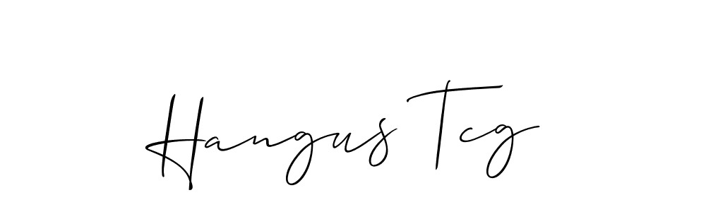 How to make Hangus Tcg signature? Allison_Script is a professional autograph style. Create handwritten signature for Hangus Tcg name. Hangus Tcg signature style 2 images and pictures png