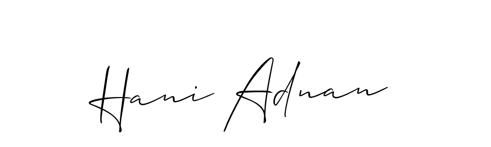 This is the best signature style for the Hani Adnan name. Also you like these signature font (Allison_Script). Mix name signature. Hani Adnan signature style 2 images and pictures png