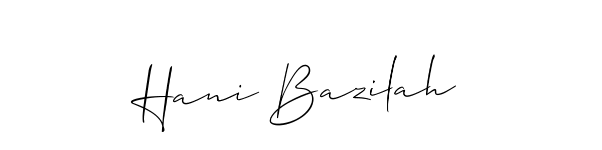 Make a beautiful signature design for name Hani Bazilah. With this signature (Allison_Script) style, you can create a handwritten signature for free. Hani Bazilah signature style 2 images and pictures png