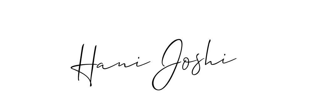 How to make Hani Joshi signature? Allison_Script is a professional autograph style. Create handwritten signature for Hani Joshi name. Hani Joshi signature style 2 images and pictures png