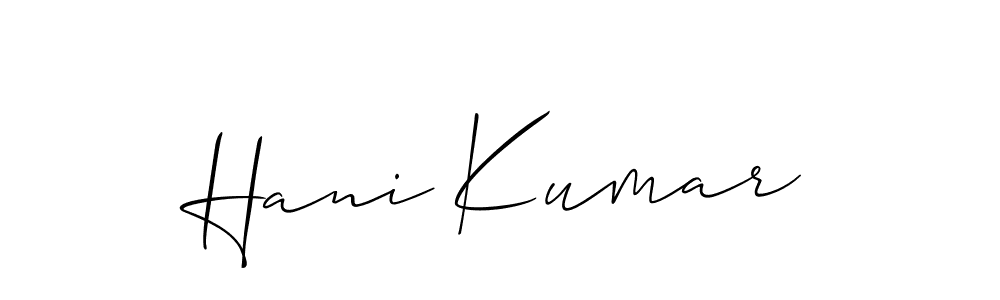 How to make Hani Kumar name signature. Use Allison_Script style for creating short signs online. This is the latest handwritten sign. Hani Kumar signature style 2 images and pictures png