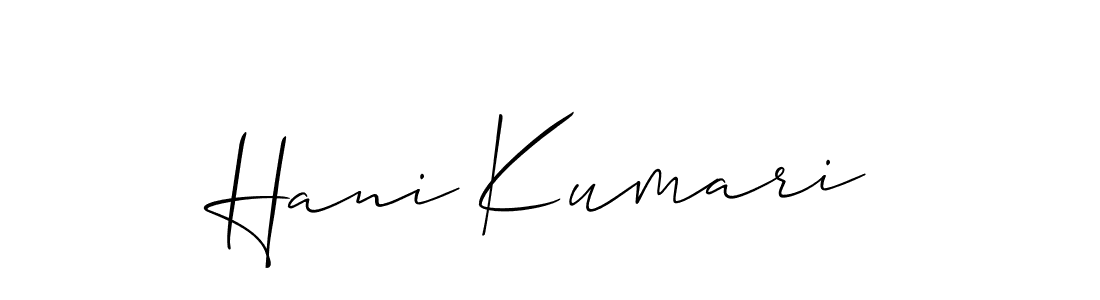 Also we have Hani Kumari name is the best signature style. Create professional handwritten signature collection using Allison_Script autograph style. Hani Kumari signature style 2 images and pictures png