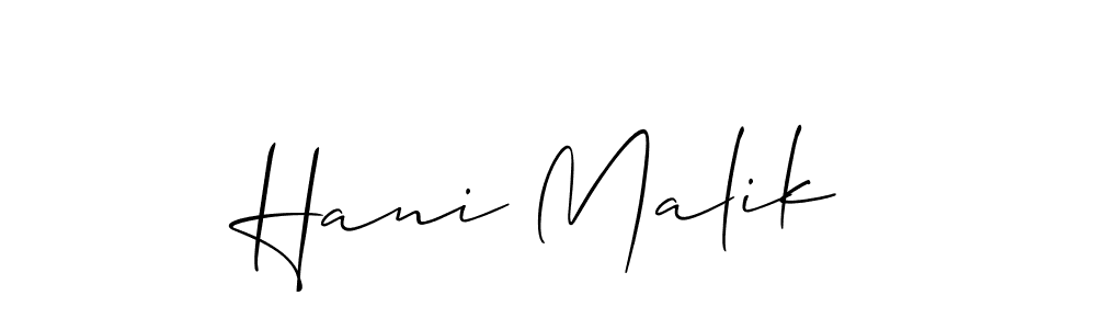 Hani Malik stylish signature style. Best Handwritten Sign (Allison_Script) for my name. Handwritten Signature Collection Ideas for my name Hani Malik. Hani Malik signature style 2 images and pictures png