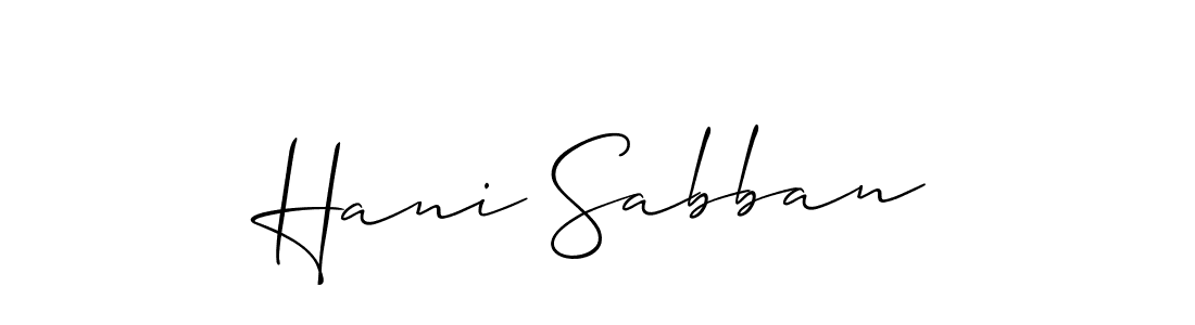 Use a signature maker to create a handwritten signature online. With this signature software, you can design (Allison_Script) your own signature for name Hani Sabban. Hani Sabban signature style 2 images and pictures png