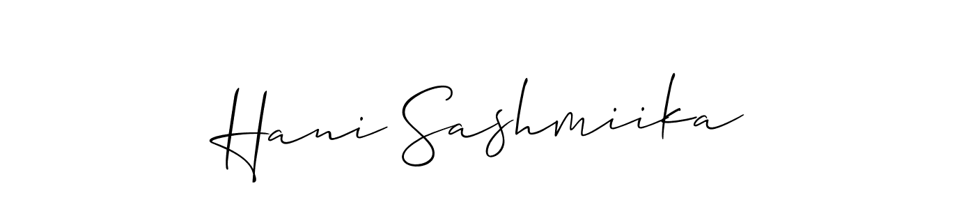 Check out images of Autograph of Hani Sashmiika name. Actor Hani Sashmiika Signature Style. Allison_Script is a professional sign style online. Hani Sashmiika signature style 2 images and pictures png