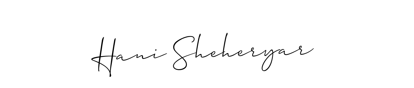 How to make Hani Sheheryar signature? Allison_Script is a professional autograph style. Create handwritten signature for Hani Sheheryar name. Hani Sheheryar signature style 2 images and pictures png