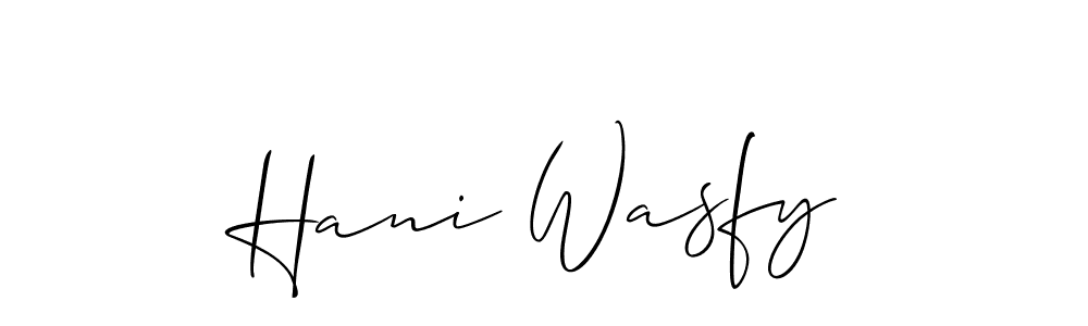 How to Draw Hani Wasfy signature style? Allison_Script is a latest design signature styles for name Hani Wasfy. Hani Wasfy signature style 2 images and pictures png
