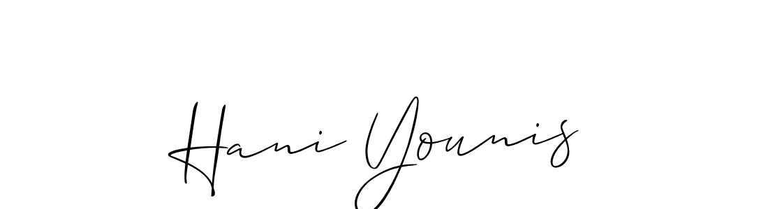 How to make Hani Younis signature? Allison_Script is a professional autograph style. Create handwritten signature for Hani Younis name. Hani Younis signature style 2 images and pictures png