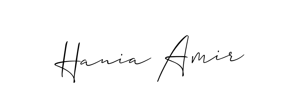 Design your own signature with our free online signature maker. With this signature software, you can create a handwritten (Allison_Script) signature for name Hania Amir. Hania Amir signature style 2 images and pictures png