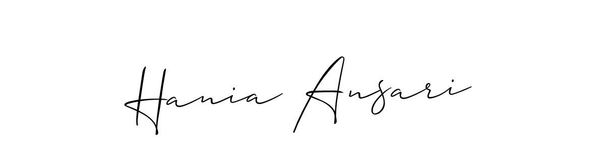 Design your own signature with our free online signature maker. With this signature software, you can create a handwritten (Allison_Script) signature for name Hania Ansari. Hania Ansari signature style 2 images and pictures png