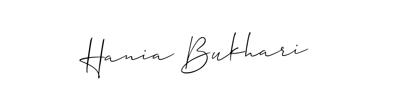 Make a short Hania Bukhari signature style. Manage your documents anywhere anytime using Allison_Script. Create and add eSignatures, submit forms, share and send files easily. Hania Bukhari signature style 2 images and pictures png