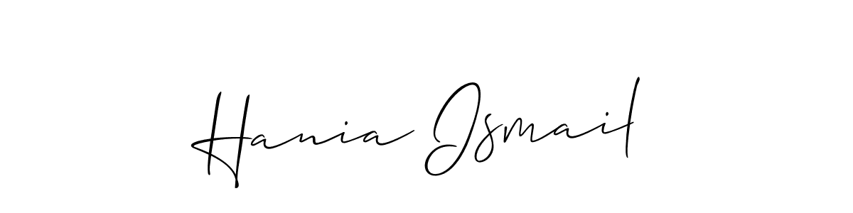 Create a beautiful signature design for name Hania Ismail. With this signature (Allison_Script) fonts, you can make a handwritten signature for free. Hania Ismail signature style 2 images and pictures png