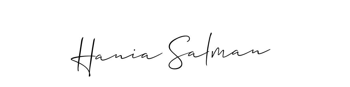 Similarly Allison_Script is the best handwritten signature design. Signature creator online .You can use it as an online autograph creator for name Hania Salman. Hania Salman signature style 2 images and pictures png