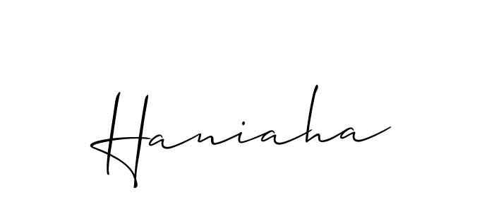 Also You can easily find your signature by using the search form. We will create Haniaha name handwritten signature images for you free of cost using Allison_Script sign style. Haniaha signature style 2 images and pictures png