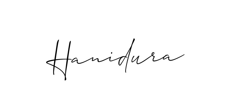 It looks lik you need a new signature style for name Hanidura. Design unique handwritten (Allison_Script) signature with our free signature maker in just a few clicks. Hanidura signature style 2 images and pictures png