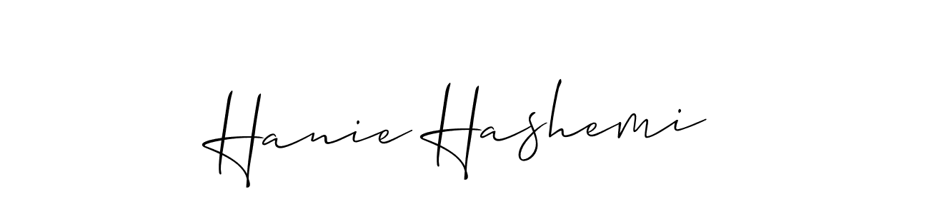 How to make Hanie Hashemi name signature. Use Allison_Script style for creating short signs online. This is the latest handwritten sign. Hanie Hashemi signature style 2 images and pictures png