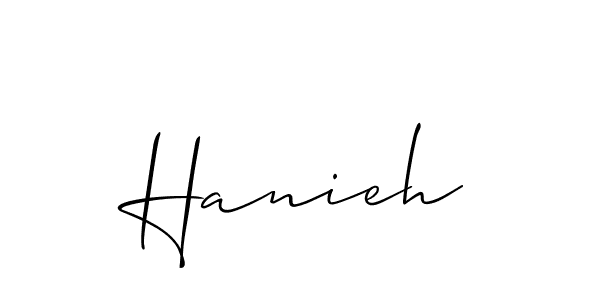 Create a beautiful signature design for name Hanieh. With this signature (Allison_Script) fonts, you can make a handwritten signature for free. Hanieh signature style 2 images and pictures png