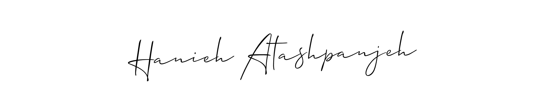 Hanieh Atashpanjeh stylish signature style. Best Handwritten Sign (Allison_Script) for my name. Handwritten Signature Collection Ideas for my name Hanieh Atashpanjeh. Hanieh Atashpanjeh signature style 2 images and pictures png