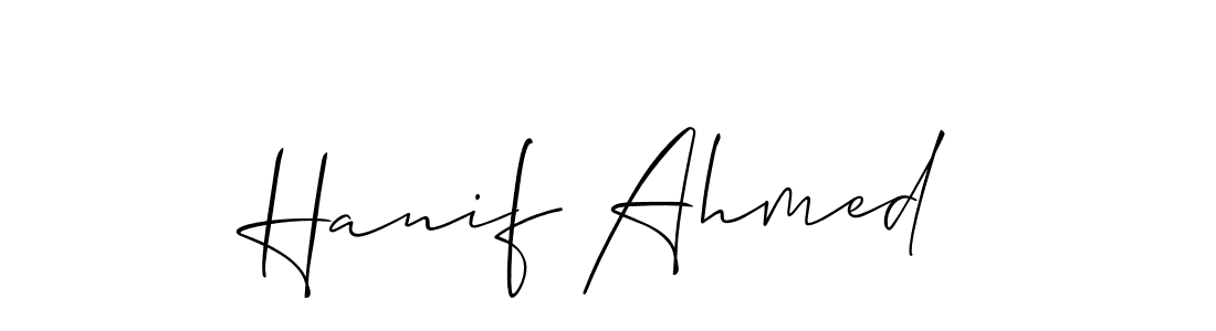 Make a beautiful signature design for name Hanif Ahmed. With this signature (Allison_Script) style, you can create a handwritten signature for free. Hanif Ahmed signature style 2 images and pictures png