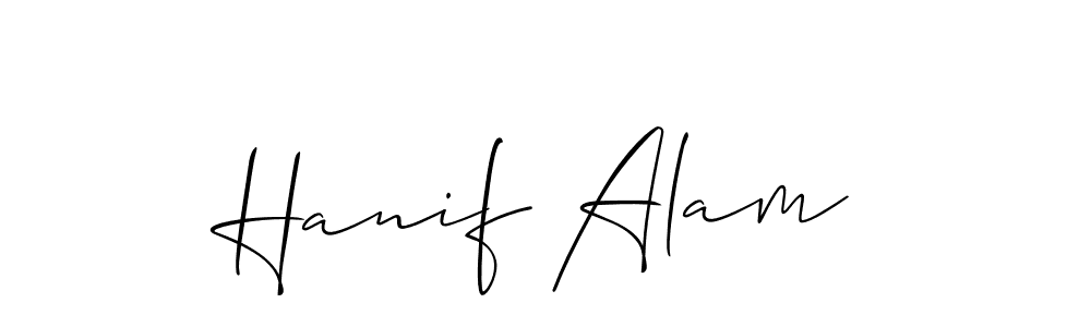 Hanif Alam stylish signature style. Best Handwritten Sign (Allison_Script) for my name. Handwritten Signature Collection Ideas for my name Hanif Alam. Hanif Alam signature style 2 images and pictures png