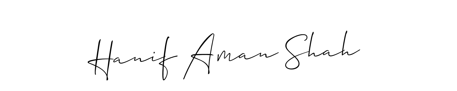You should practise on your own different ways (Allison_Script) to write your name (Hanif Aman Shah) in signature. don't let someone else do it for you. Hanif Aman Shah signature style 2 images and pictures png