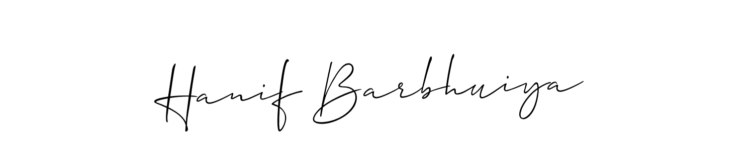 Make a short Hanif Barbhuiya signature style. Manage your documents anywhere anytime using Allison_Script. Create and add eSignatures, submit forms, share and send files easily. Hanif Barbhuiya signature style 2 images and pictures png