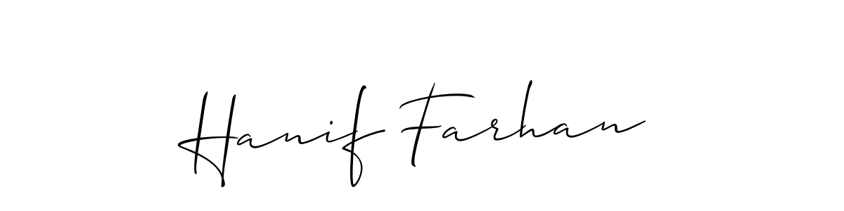 It looks lik you need a new signature style for name Hanif Farhan. Design unique handwritten (Allison_Script) signature with our free signature maker in just a few clicks. Hanif Farhan signature style 2 images and pictures png