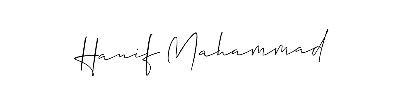 How to make Hanif Mahammad name signature. Use Allison_Script style for creating short signs online. This is the latest handwritten sign. Hanif Mahammad signature style 2 images and pictures png