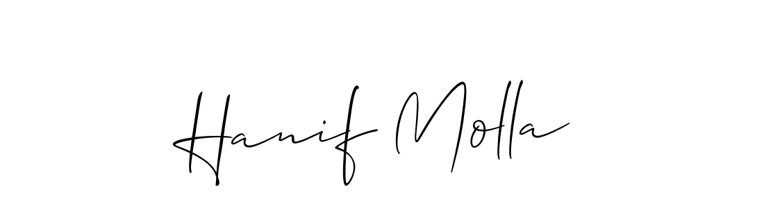 Also You can easily find your signature by using the search form. We will create Hanif Molla name handwritten signature images for you free of cost using Allison_Script sign style. Hanif Molla signature style 2 images and pictures png