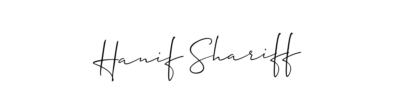 Hanif Shariff stylish signature style. Best Handwritten Sign (Allison_Script) for my name. Handwritten Signature Collection Ideas for my name Hanif Shariff. Hanif Shariff signature style 2 images and pictures png