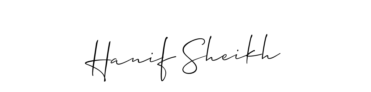 Allison_Script is a professional signature style that is perfect for those who want to add a touch of class to their signature. It is also a great choice for those who want to make their signature more unique. Get Hanif Sheikh name to fancy signature for free. Hanif Sheikh signature style 2 images and pictures png