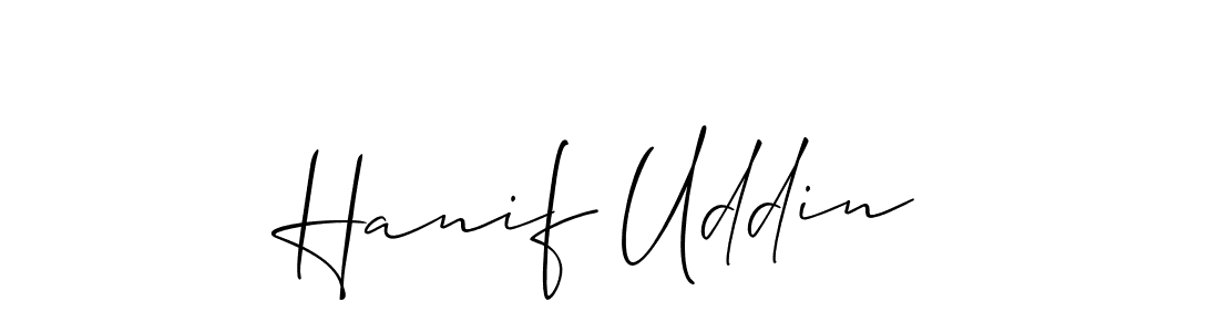 You should practise on your own different ways (Allison_Script) to write your name (Hanif Uddin) in signature. don't let someone else do it for you. Hanif Uddin signature style 2 images and pictures png