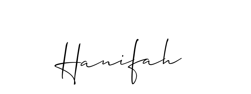 This is the best signature style for the Hanifah  name. Also you like these signature font (Allison_Script). Mix name signature. Hanifah  signature style 2 images and pictures png