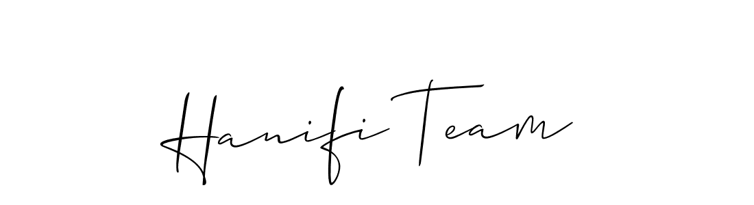 You can use this online signature creator to create a handwritten signature for the name Hanifi Team. This is the best online autograph maker. Hanifi Team signature style 2 images and pictures png