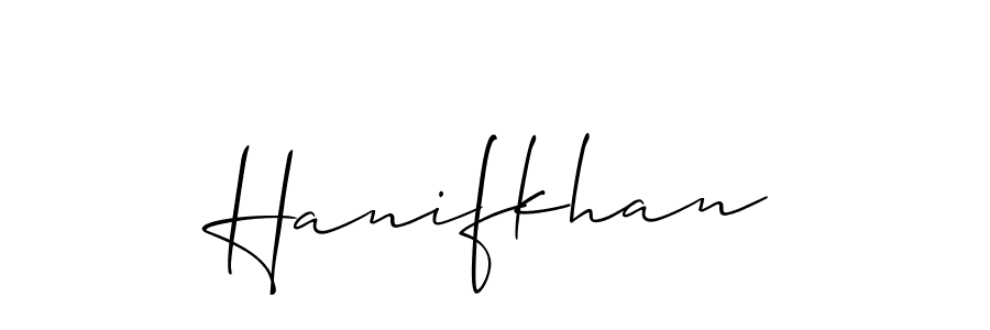 Also we have Hanifkhan name is the best signature style. Create professional handwritten signature collection using Allison_Script autograph style. Hanifkhan signature style 2 images and pictures png