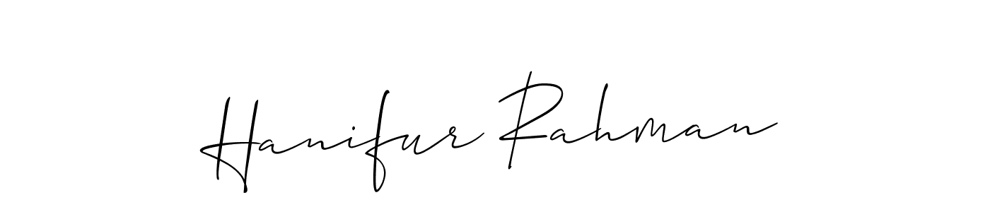 Create a beautiful signature design for name Hanifur Rahman. With this signature (Allison_Script) fonts, you can make a handwritten signature for free. Hanifur Rahman signature style 2 images and pictures png