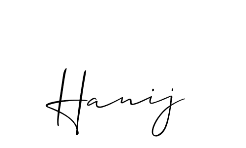 It looks lik you need a new signature style for name Hanij. Design unique handwritten (Allison_Script) signature with our free signature maker in just a few clicks. Hanij signature style 2 images and pictures png