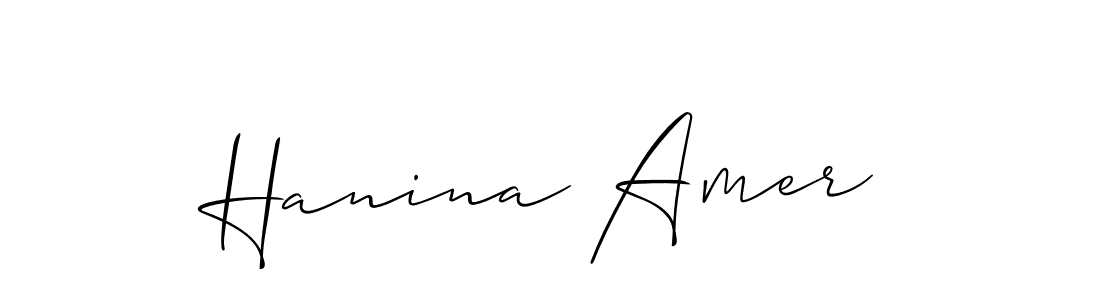 Similarly Allison_Script is the best handwritten signature design. Signature creator online .You can use it as an online autograph creator for name Hanina Amer. Hanina Amer signature style 2 images and pictures png