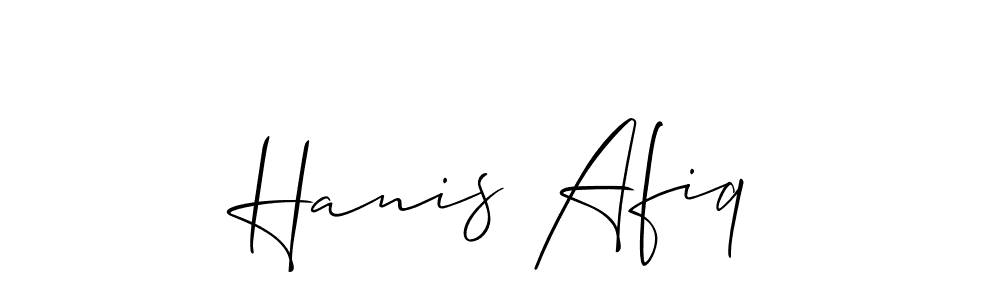 Design your own signature with our free online signature maker. With this signature software, you can create a handwritten (Allison_Script) signature for name Hanis Afiq. Hanis Afiq signature style 2 images and pictures png