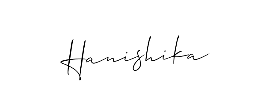 Similarly Allison_Script is the best handwritten signature design. Signature creator online .You can use it as an online autograph creator for name Hanishika. Hanishika signature style 2 images and pictures png
