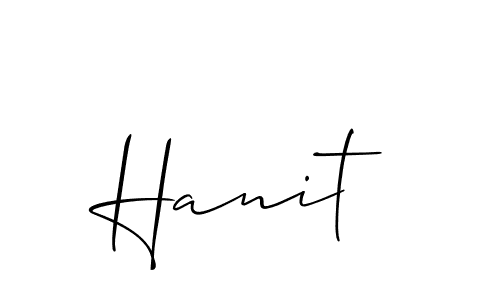 Similarly Allison_Script is the best handwritten signature design. Signature creator online .You can use it as an online autograph creator for name Hanit. Hanit signature style 2 images and pictures png