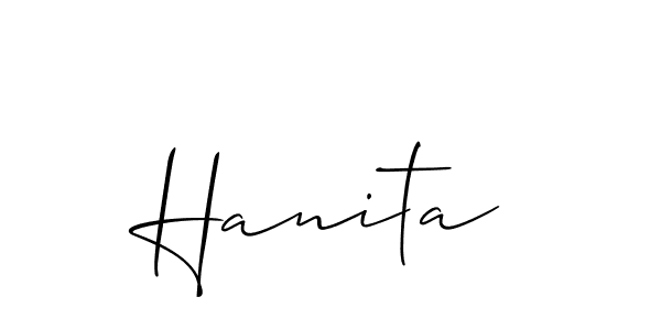 You should practise on your own different ways (Allison_Script) to write your name (Hanita) in signature. don't let someone else do it for you. Hanita signature style 2 images and pictures png