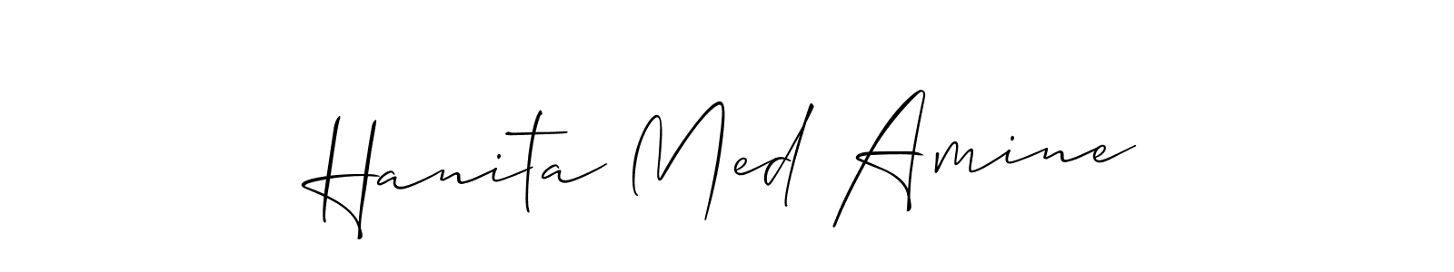 Also You can easily find your signature by using the search form. We will create Hanita Med Amine name handwritten signature images for you free of cost using Allison_Script sign style. Hanita Med Amine signature style 2 images and pictures png